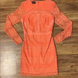 Bebe Lace Long Sleeve Minidress